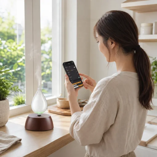 花苞 APP 智控鋰電版精油擴香儀居家情境圖 花苞 APP 智控鋰電版精油擴香儀居家空間擴香情境