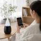 貴族黑色 APP 智控鋰電版精油擴香儀搭配手機操作情境