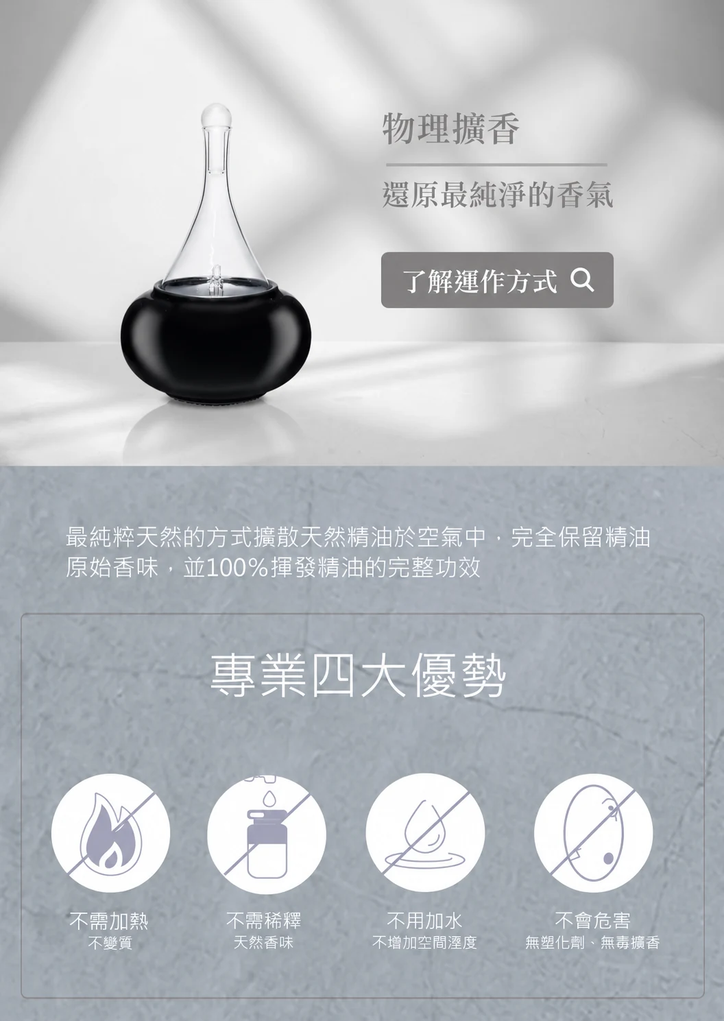 高雅黑色精油擴香儀－物理擴香介紹